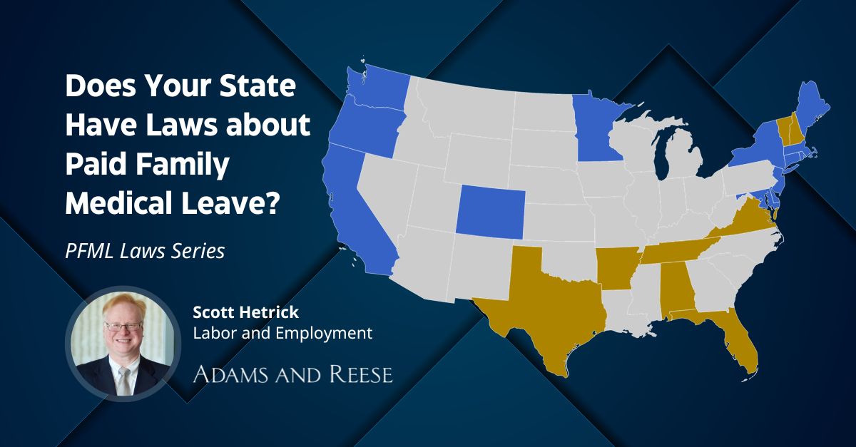 Paid family medical leave #PFML is a hot button issue in workplaces, and momentum for this benefit is growing. Our #LaborLaw Team Leader Scott Hetrick begins a 3-part series discussing both mandatory and voluntary PFML laws enacted across 21 states - adamsandreese.com/news-knowledge…