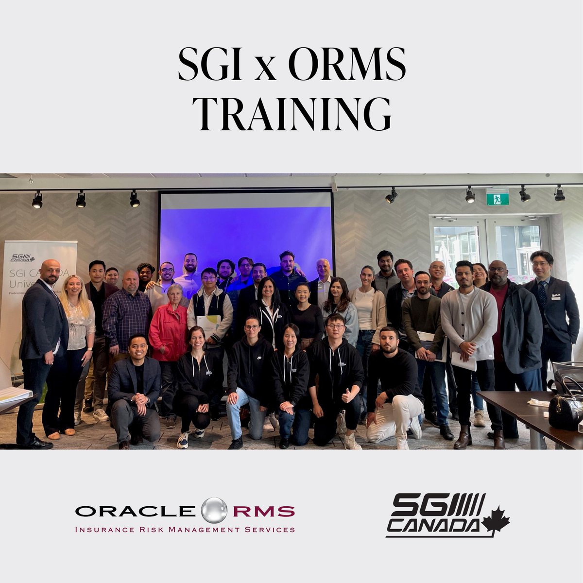 OracleRMS's tweet image. Thank you to the SGI team: Taylor Fox, Kenneth Cheung, and Martin Ross for inviting the Oracle RMS CL department to be part of the SGI Commercial Broker Academy training.  

Our team was delighted to strengthen their commercial lines knowledge during three great education days!