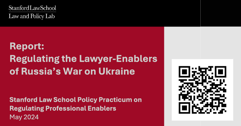 SPECIAL REPORT | Regulating the Lawyer-Enablers of Russia's War on Ukraine Produced for the International Working Group on Russian Sanctions, this @StanfordLaw report examines how to prevent U.S. lawyers from enabling sanctions evasion. 📄 READ IT HERE: ow.ly/O1BG50RPRX6