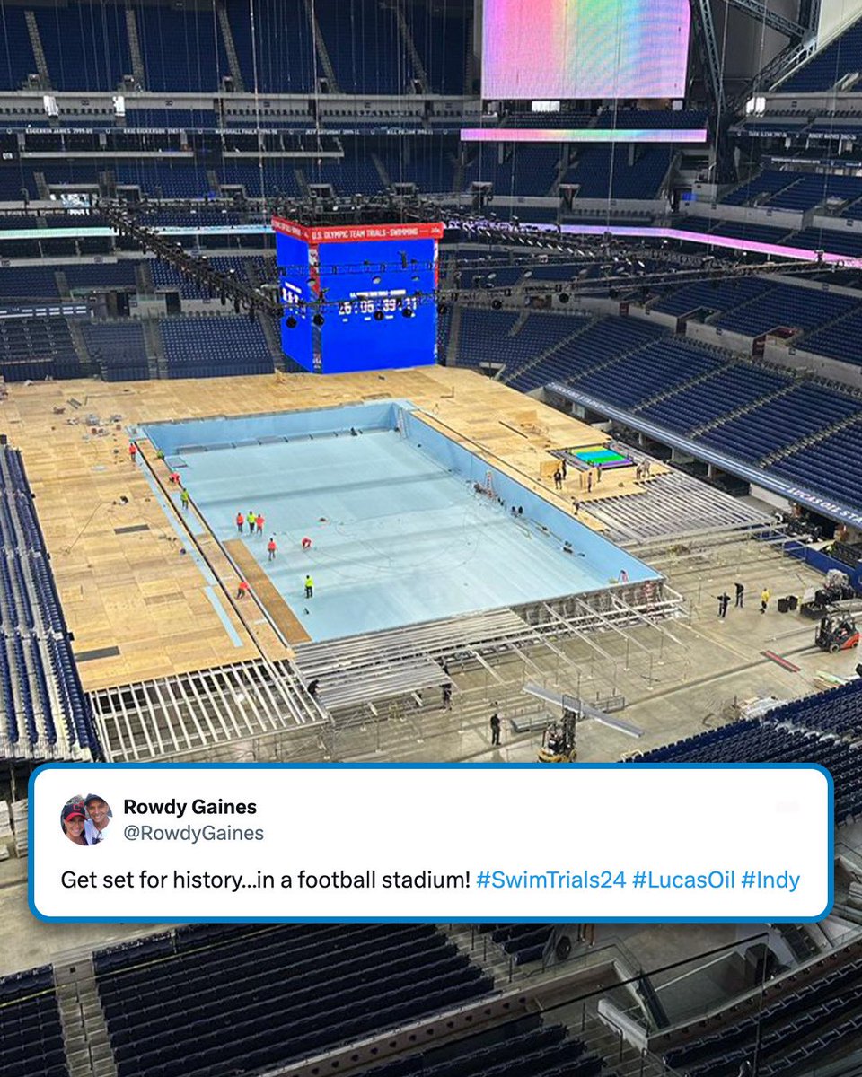 They're really putting an olympic-sized swimming pool in a football stadium. 😳