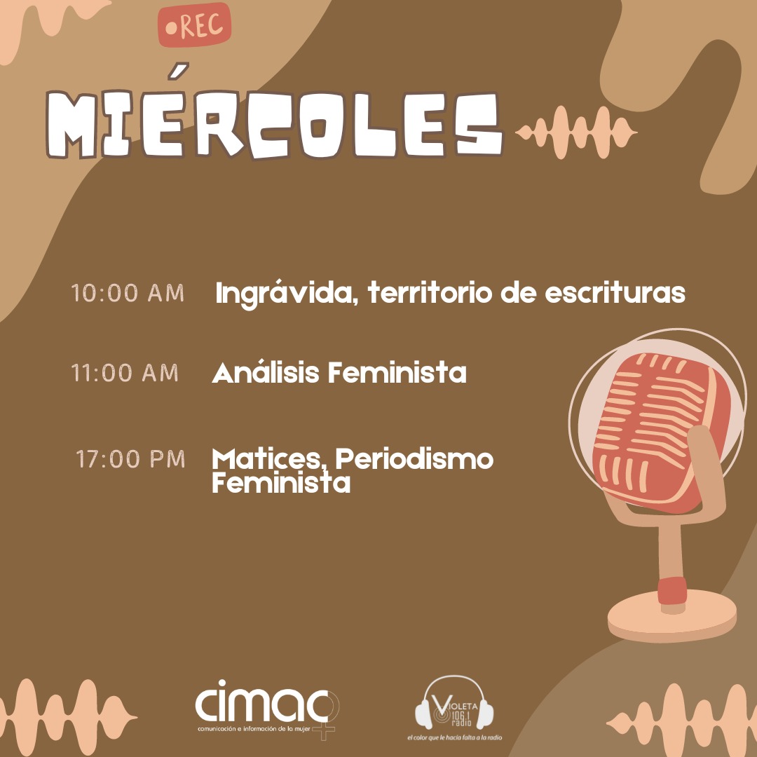 Disfruta la mitad de semana escuchando nuestra programación de #CIMACRadio 🌞☕ Sintoniza Violeta Radio a partir de las 10 am en el 📻 106.1 FM en CDMX o violetaradio.org #PeriodismoFeminista #CIMACRadio #MujeresPeriodistas #MujeresYMedios