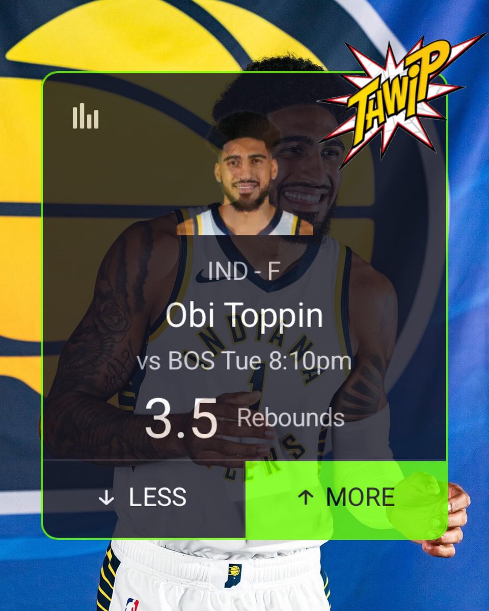 SpideyParlay's tweet image. 🏀 Obi Toppin &quot;O&quot; 3.5 Rebounds (-120)

71% Hit Rate in the Playoffs @ Away

Averaging 5.1 RPG in the Playoffs @ Away

Averaging 8.1 Rebound Chances per Game in the Playoffs @ Away

We just need him to grab 50% of his Chances if he counties his Average Performance

Last Matchup…