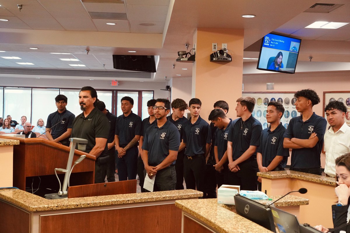 Let's celebrate the achievement of the Riverside High School Boys' Soccer Team! The City of El Paso recognizes their remarkable journey to the Elite Eight at the 2024 UIL Texas Boys Soccer State Championship. @MaribelMguillen thank you for nominating the team!