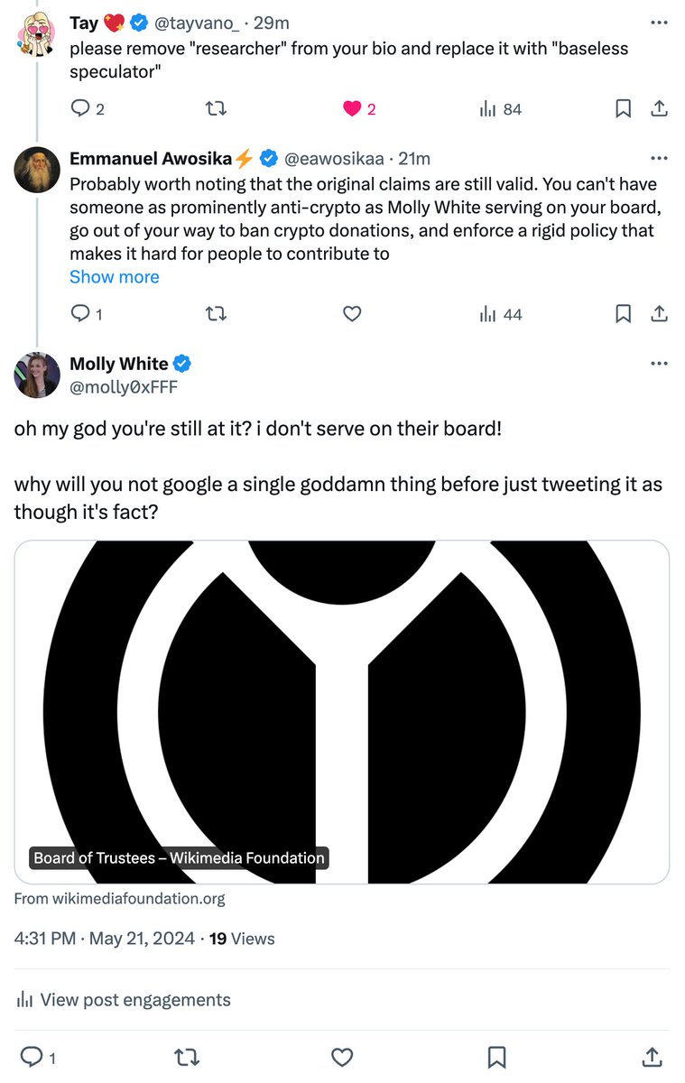 Molly White tweet media