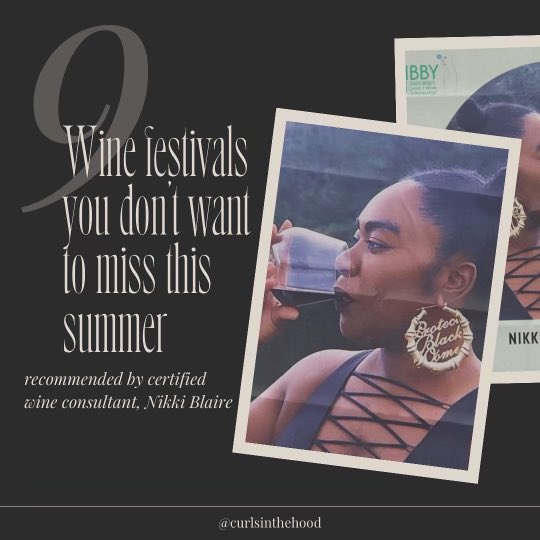 nikkiblaire's tweet photo. Here’s a few of my top #winefestival recommendations for 2024 🍇🍷
Tag a friend or ✌🏾& get the full list in May’s digital issue of @curlsinthehood 👑
Subscribe @ https://t.co/EKPMiSzZ04
#blackgirlswine #wine #curlsinthehood #CITH https://t.co/FVXDM8VciD