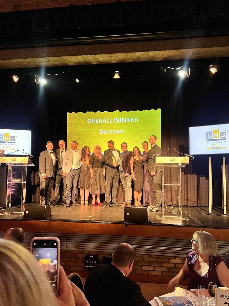 eventsandprmk's tweet photo. Oh what a night! An evening full of achievement and celebration! We hope you have had an amazing time! Now the moment you have all been waiting for! Your #SMEEly Overall Winner isโฆ. @DEMCOM_UK ! Huge congratulations to you all on this amazing achievement! https://t.co/InjRvKq0Ko
