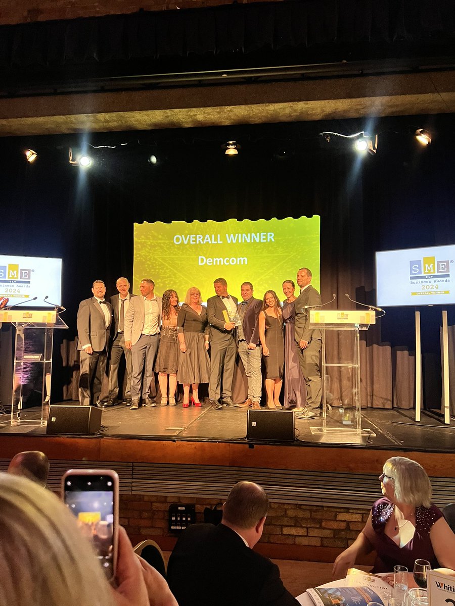 Oh what a night! An evening full of achievement and celebration! We hope you have had an amazing time! Now the moment you have all been waiting for! Your #SMEEly Overall Winner is…. @DEMCOM_UK ! Huge congratulations to you all on this amazing achievement!