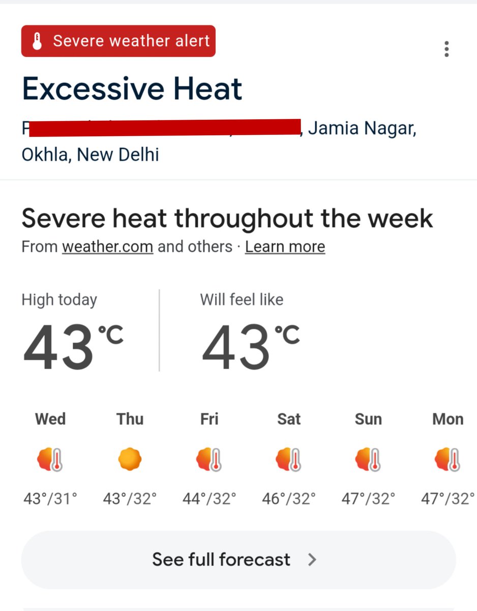 There is a Severe Weather Alert🚨 in Delhi, but the power outage is ongoing.

@bsesdelhi why?

Location- Shaheenbagh

#PowerCut #SevereWeatherAlert #HeatWave #43Celcius  #ExcessiveHeat