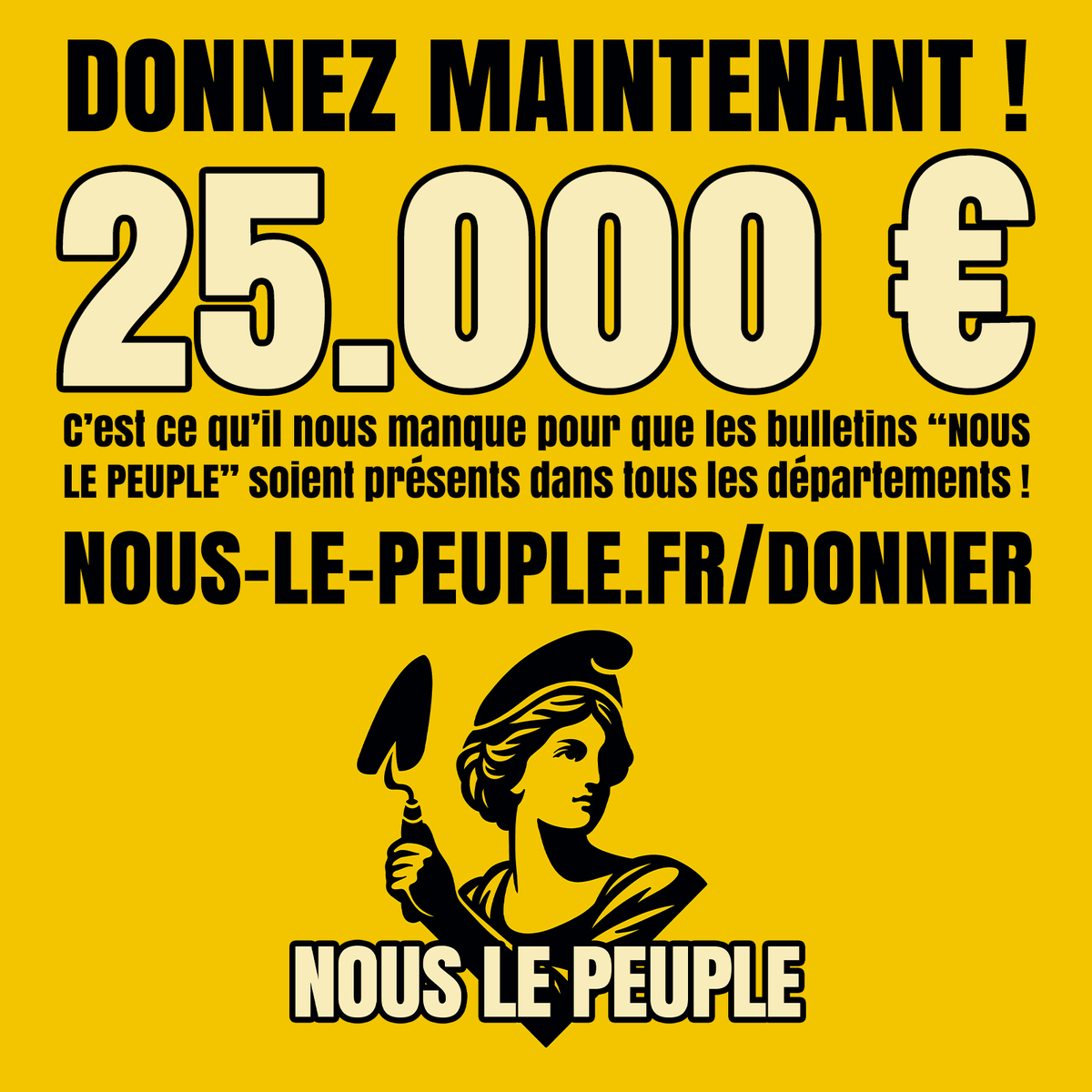 NLPeuple's tweet photo. Dernière ligne droite pour couvrir la France de bulletins « Nous le Peuple » ! Plus que jamais, nous avons besoin de vous ! Le lien pour donner dans le message suivant ! 👇 https://t.co/bwv9GPVOJZ