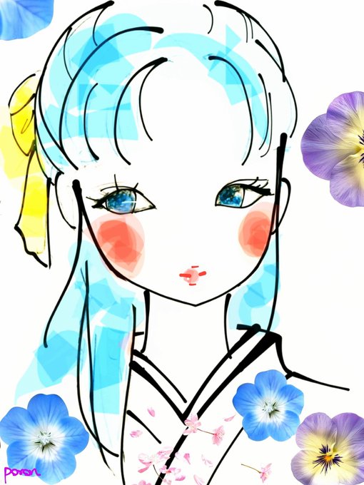 「blush white kimono」 illustration images(Latest)