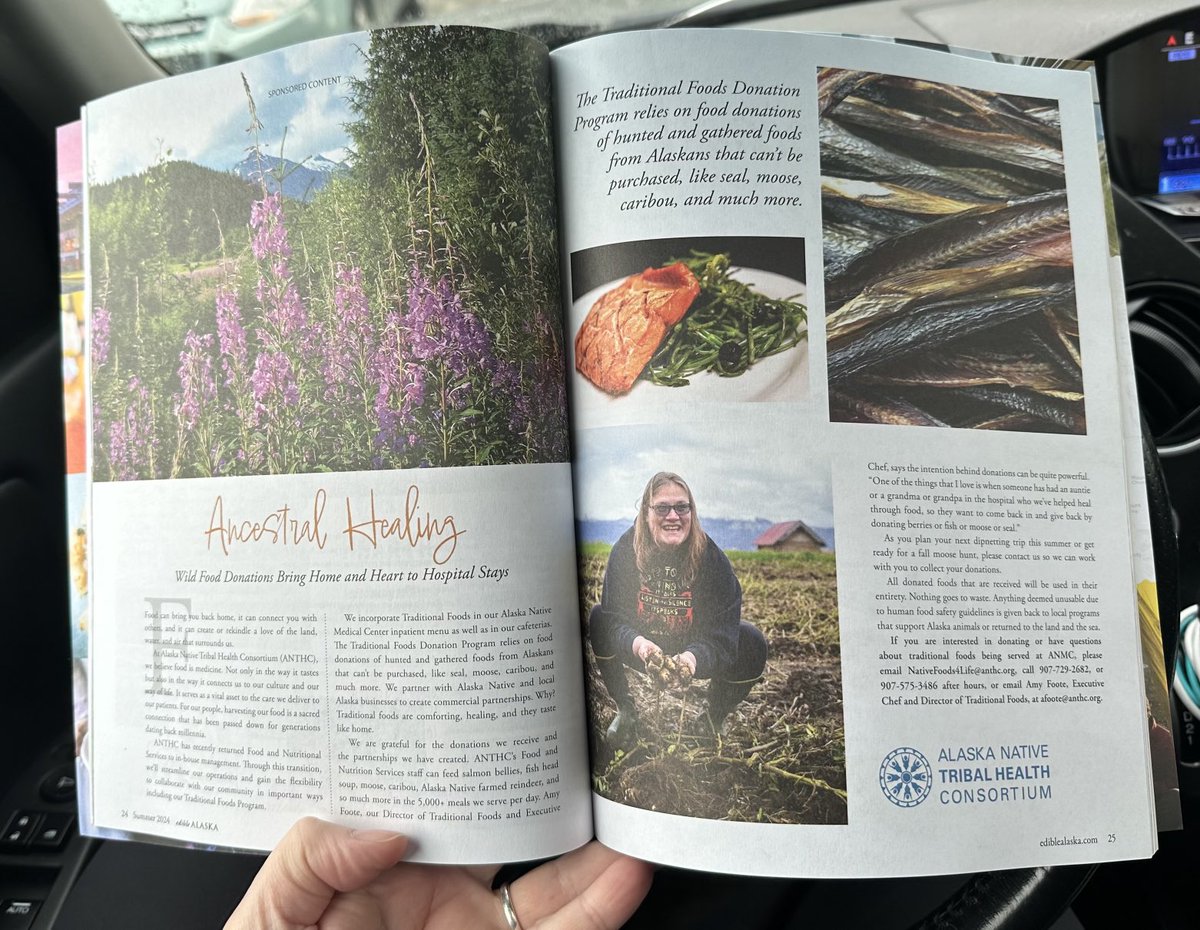 ANTHCtoday's tweet photo. Make sure to check out ⁦@ANTHCtoday⁩ ‘s Food and Nutrition Services write-up in the @EdibleAlaska⁩ summer edition — The Roadless Issue!!! 👀👀 We will have copies available for patients and visitors at ANMC until they run out! https://t.co/68NNMtyvC4