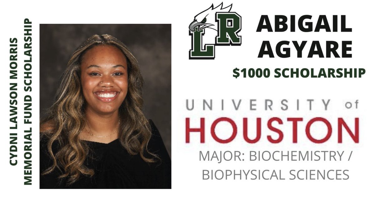 We’re pleased to announce the 2024 Cydni Lawson Morris Memorial Fund Scholarship winners awarded through the MISD Multi-Scholarship Program. They are both Lake Ridge High School seniors &amp; student athletes. 
 #C2BG4C #24 #cydonmymind #LLC💚 #lrhs #misd cydnilawsonmorrismemorialfund.com