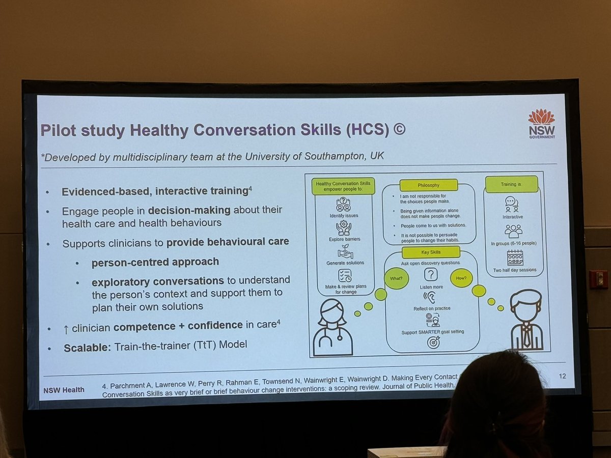 Interesting work by Dr. Jenna Hollis from University of Newcastle. Healthy Conversation Skills (HCS) training enhances health professionals' communication skills and ability to empower and motivate people in health behaviour change. @ISBNPA