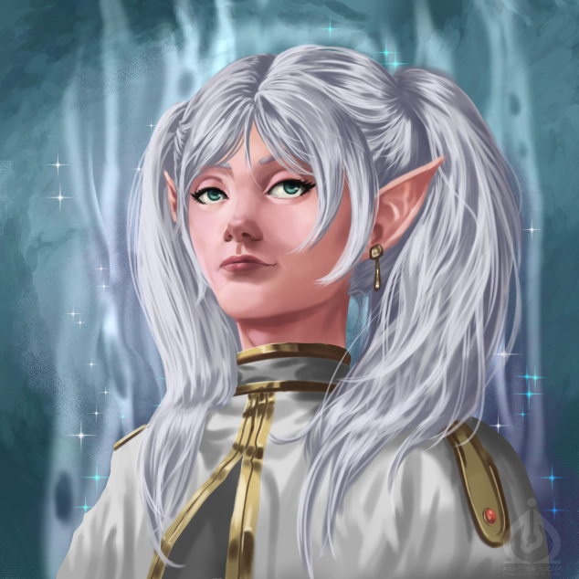 miqueiasilva's tweet photo. In my daily digital painting practices, I decided to make this portrait as Frieren's fanart in a more realistic style.
Comment which one you want to see in a realistic style.
#painting #digitalart #clipstudiopaint #portrait #commissionopen #elf #bealtiful #anime #fanart #frieren https://t.co/RwIwh35gY4