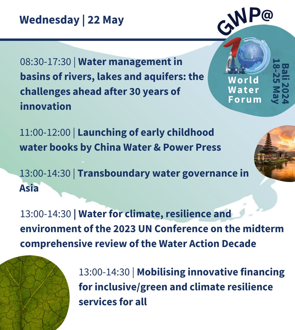 📢 We’re getting ready for Wednesday at the 10th #WorldWaterForum and more discussions on water for shared #prosperity across the global #WaterCommunity Our events in more detail 👉 bit.ly/3UVqFQe Hope to see you at the Forum!