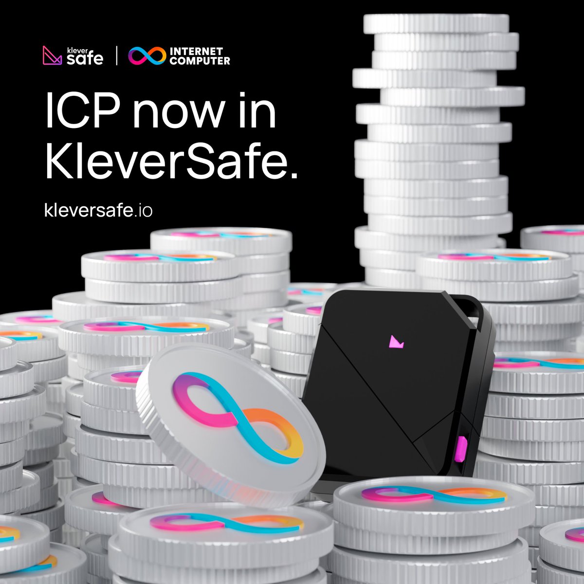 Secure $ICP with #KleverSafe! 🔒💎

♾️Experience unmatched protection for your <a href="/dfinity/">DFINITY Foundation</a> tokens. 

Visit kleversafe.io 😎

#ICP #InternetComputer #Dfinity #HardwareWallet #CryptoSecurity