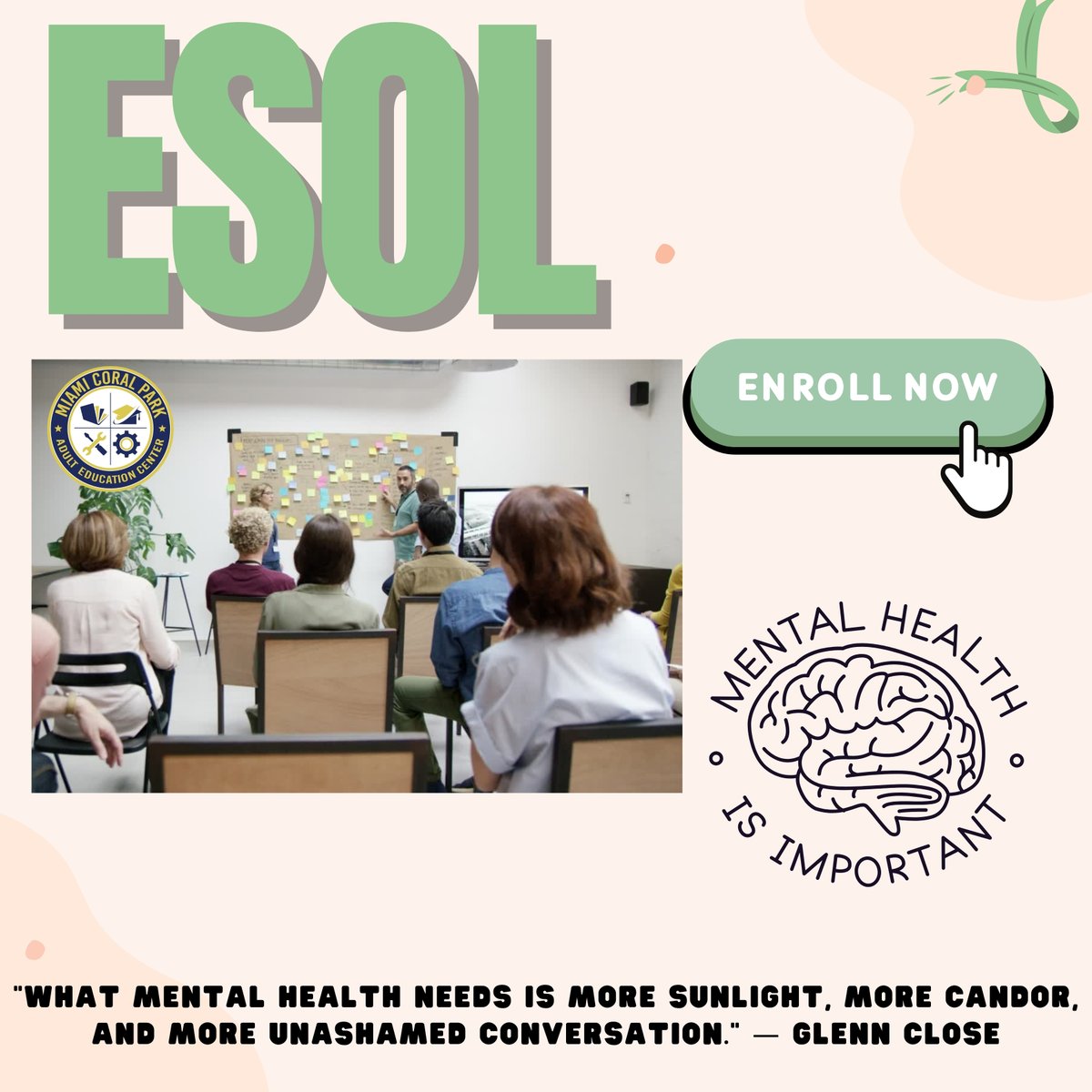 Take the first step towards your dream job! Enroll in our ESOL program at Coral Park Adult to improve your English, gain valuable workforce skills. Call 305-226-6565 EXT 2245 now! @SuptDotres @mantilla1776 @fox1914 @DrAThomasDupree @susymauri @ACEofFlorida #yourbestchoicemdcps