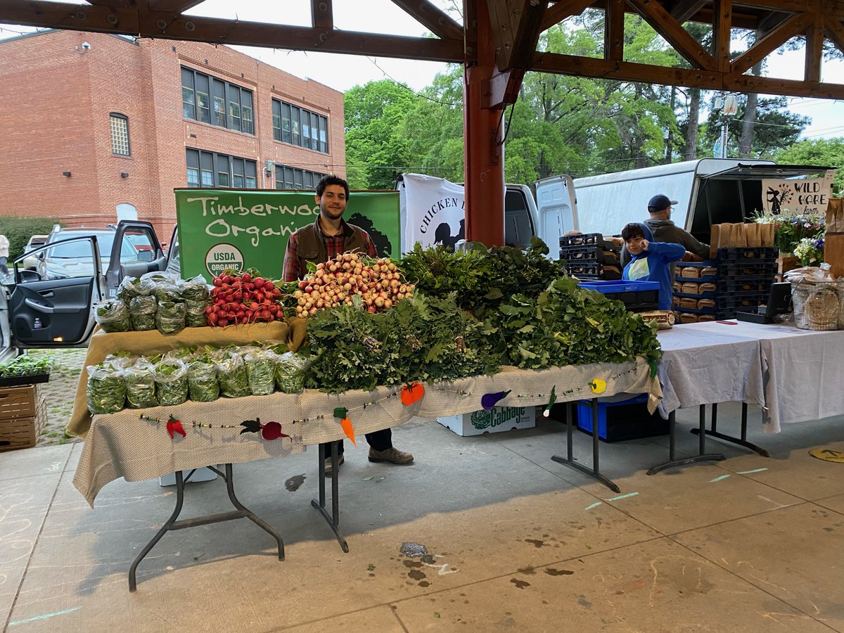 Congratulations to Goni Ronen, a recent Honors graduate of the @iamcccc Sustainable Agriculture program. This photo is from Goni's first day as a vendor at the Carrboro Farmers Market.