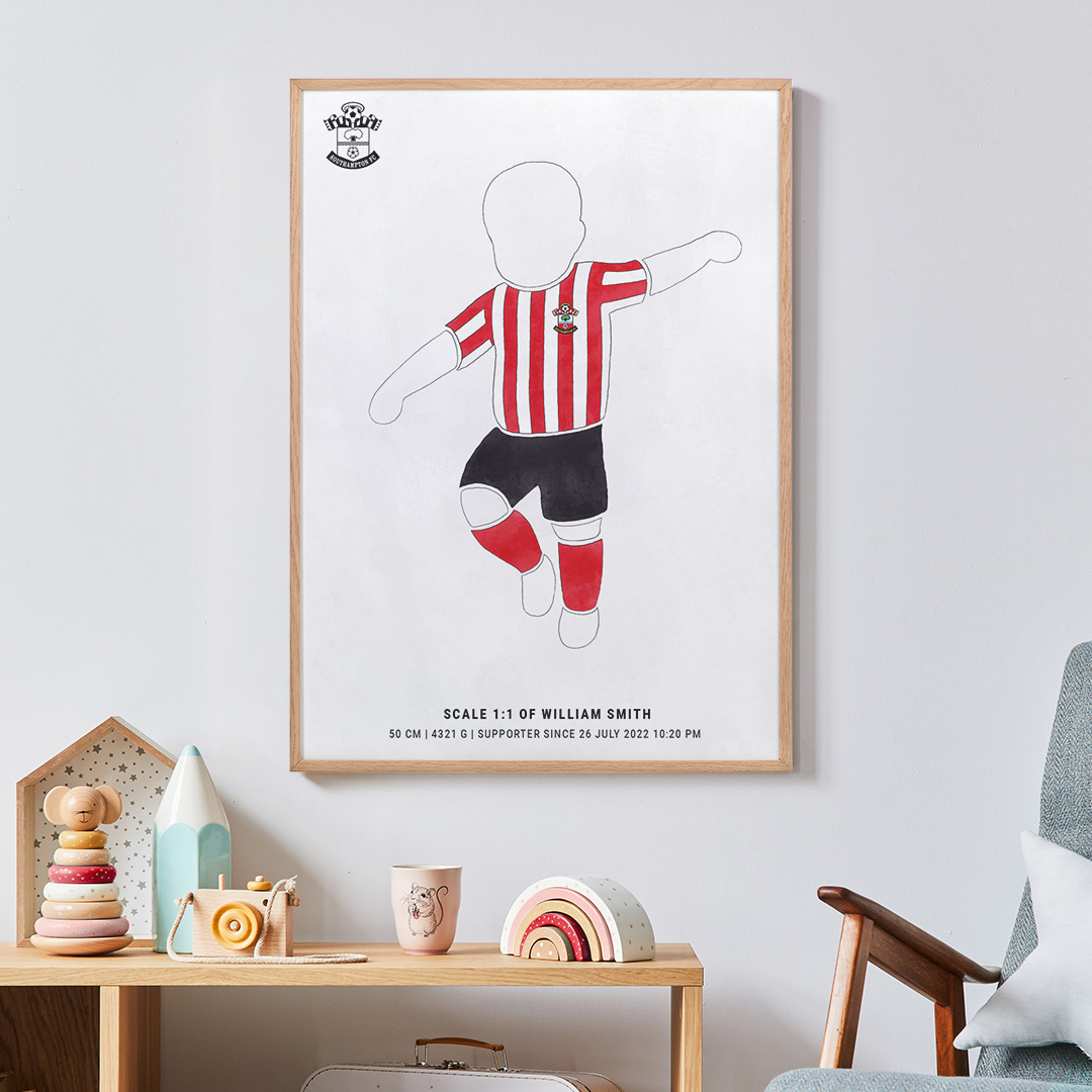 bornsupporter's tweet photo. Have you checked out our @SouthamptonFC  Watercolor posters? ⚽👶 The poster is a beautiful mix of the abstract and the concrete and fits just as well in the living room as in the bedroom 😍❤️🤍#bornsupporter
#southamptonfc #saintsfc https://t.co/94cvhDSs2E