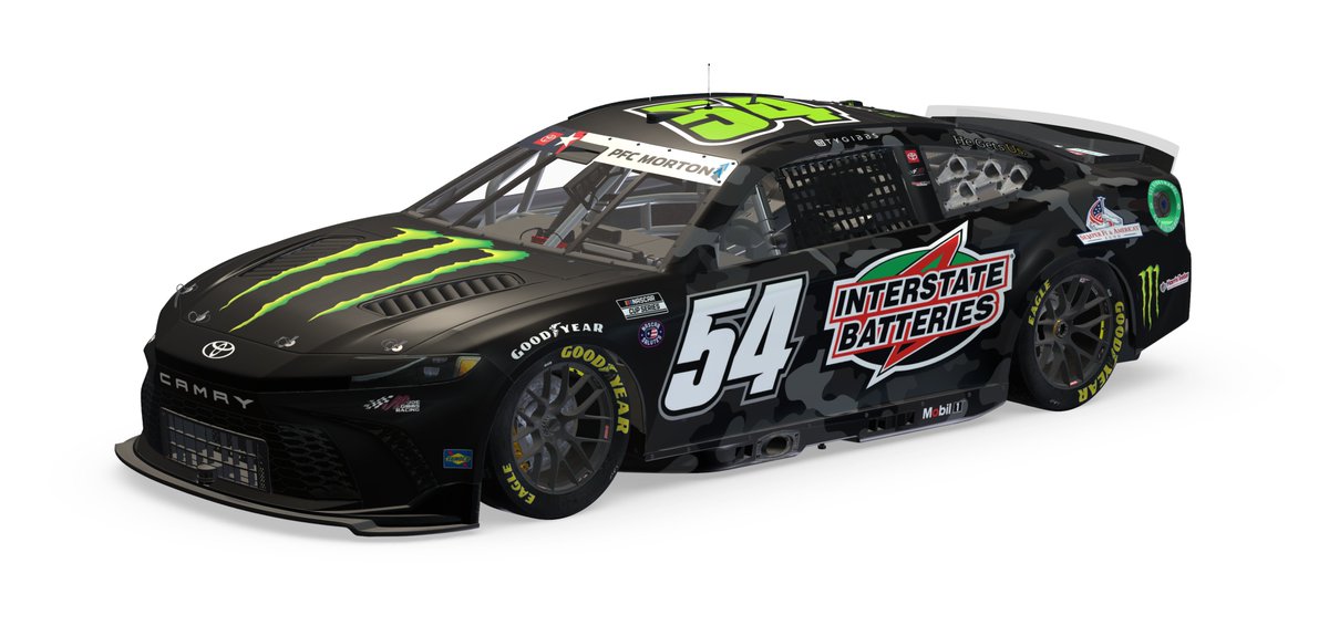 The No. 54 Interstate Batteries/Monster Energy Camry will be honoring Private First Class Mitchel Thomas Morton, who lost his life on March 21, 1969, in Vietnam and led a life devoted to his family, his faith, and, ultimately, his country. #NASCARSalutes #TeamInterstate