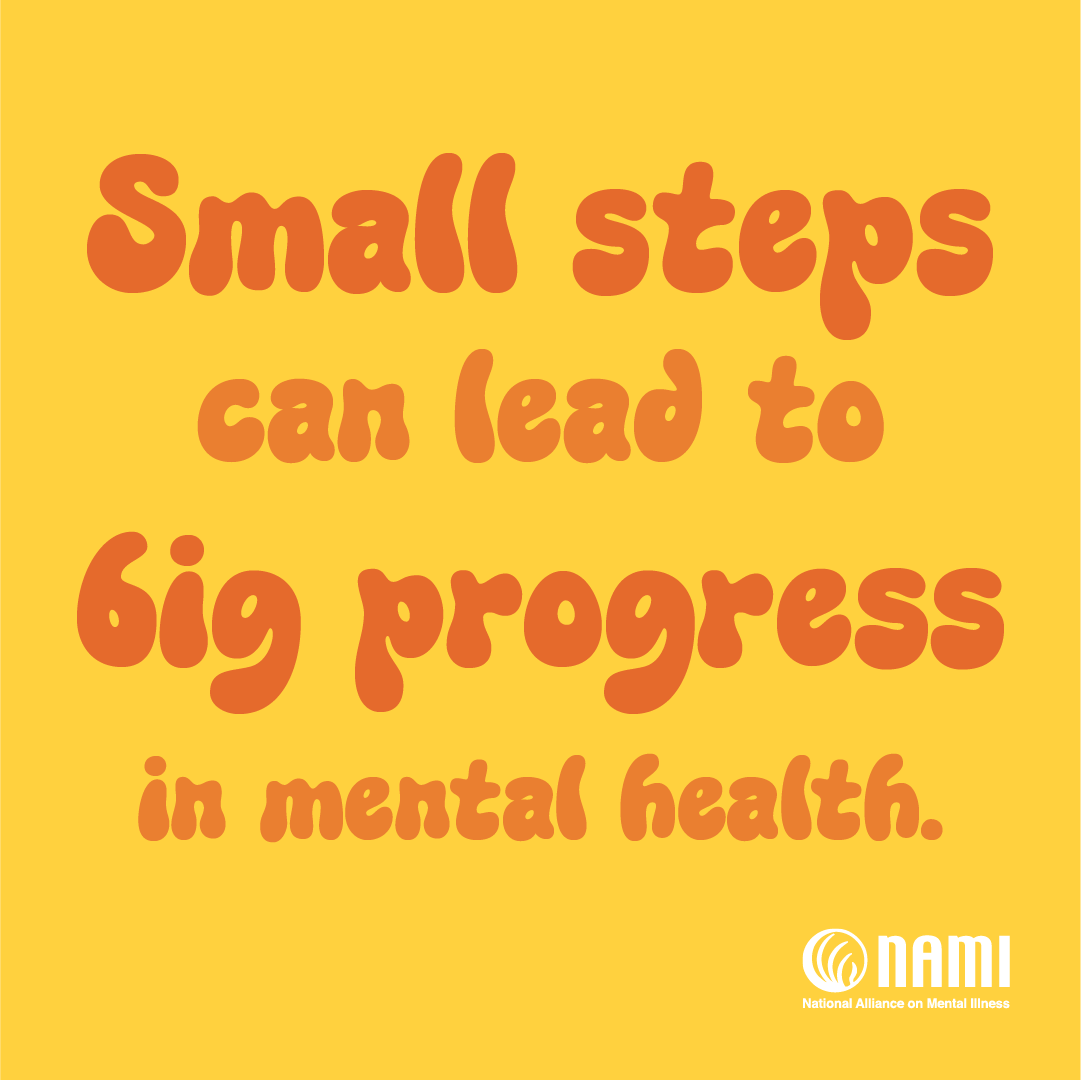 Small steps lead to big progress. Focus on the little victories that pave the way for meaningful change. #TakeAMentalHealthMoment #MentalHealthMonth