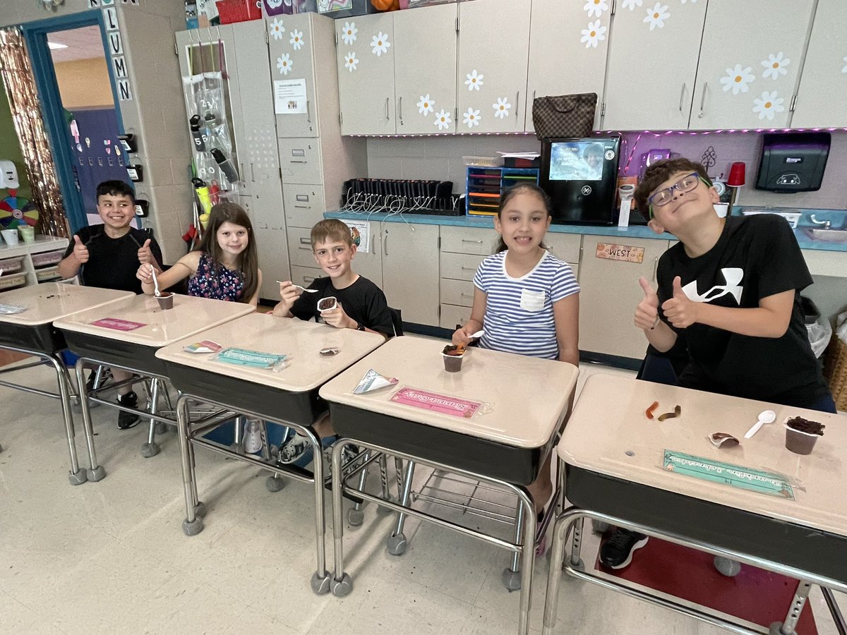 Tasty Treat Day in Third Grade. 🪱 we made dirt pudding cups as a count down to the last day of school activity. @FPSchools