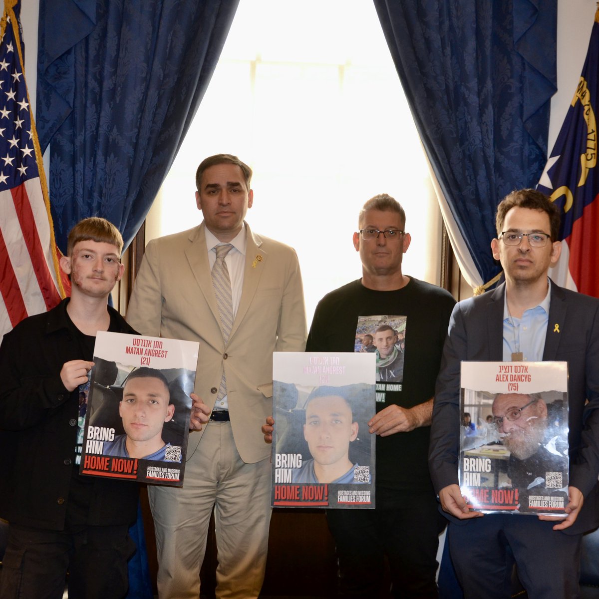 Today, I met with the families of Alex Dancyg and Matan Angrest, who’ve been held hostage by brutal Hamas terrorists for 227 days - with no end in sight. I'll continue to #StandWithIsrael as she works to defend herself and disarm and dismantle Hamas. We must #BringThemHomeNow.