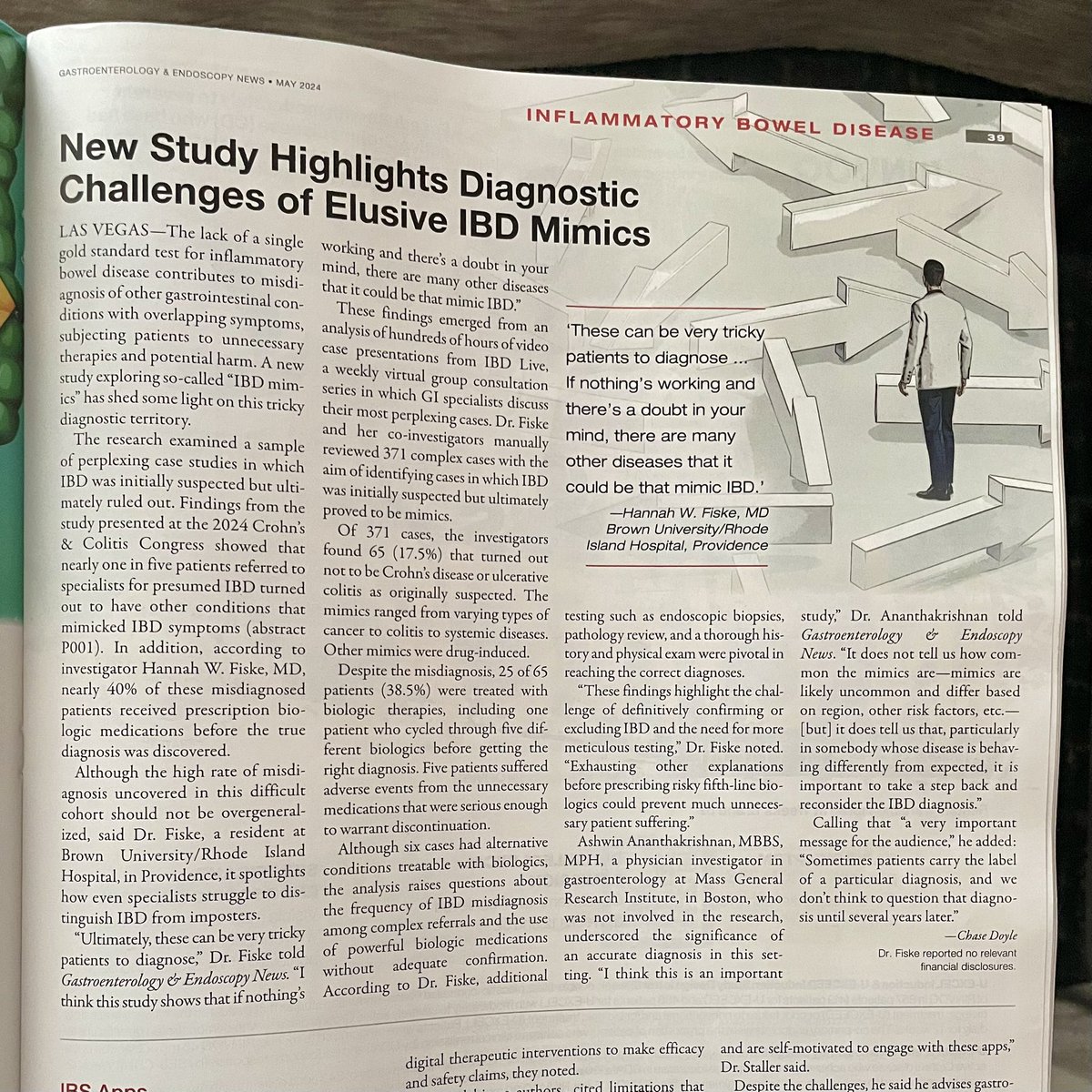 Thrilled to see an update on our IBD mimics research in print at #DDW2024 this weekend! Check out the article in the latest @gastroendonews and read our full manuscript below ⬇️ bit.ly/ibdmimic Thankful for all my coauthors and mentors!🙏🏼
