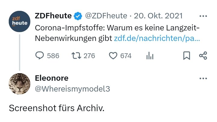 Hallo @zdf, was habt ihr uns nur für einen Schwachsinn erzählt?
Kommt da irgendwann mal eine Entschuldigung?