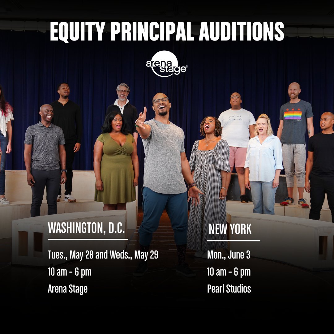 We’re casting a variety of roles in our 2024/25 Season! Join us for auditions in D.C. on Tuesday, May 28th and Wednesday, May 29th and in New York on Monday, June 3. More information, including how to submit if you are not able to audition in person: arenastage.org/opportunities