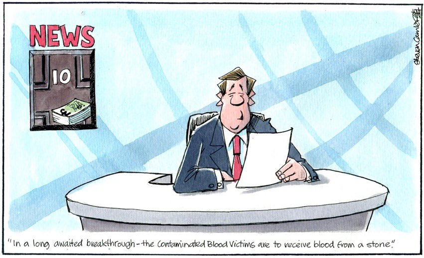 Steven Camley on #InfectedBloodInquiry #InfectedBloodScandal #ContaminatedBlood - political cartoon gallery in London original-political-cartoon.com