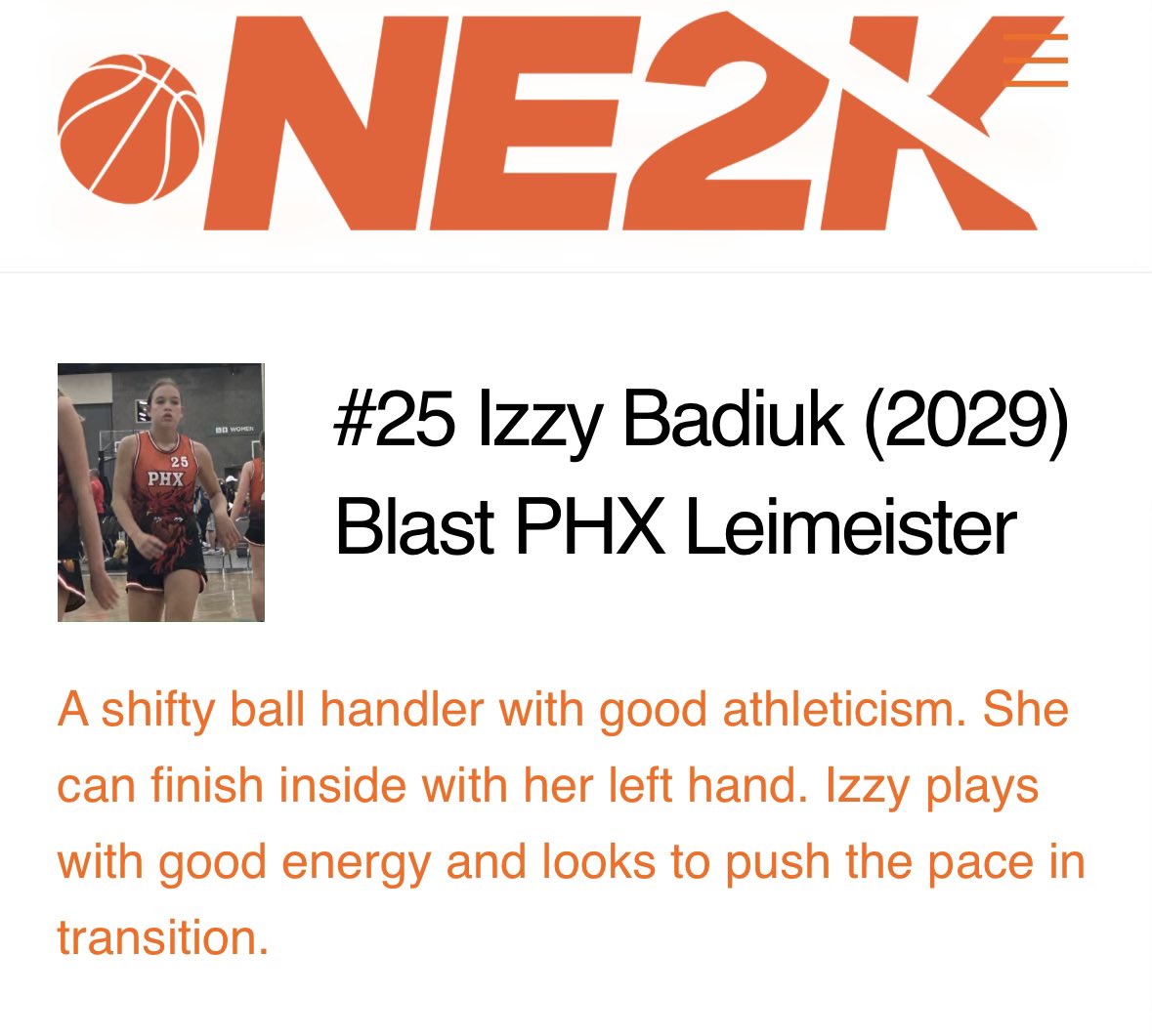 Isabella Badiuk (@izzybadiuk) on Twitter photo Thanks <a href="/NE2KHoops/">NE2KHoops</a> for the shoutout! I had a blast last weekend at The Classic.
<a href="/Ohio_Basketball/">OhioBasketball.com</a>
<a href="/The_Blast_AAU/">Buckeye State Blast Basketball</a>
<a href="/MikeLeimeister/">Michael Leimeister</a> Thanks <a href="/NE2KHoops/">NE2KHoops</a> for the shoutout! I had a blast last weekend at The Classic.
<a href="/Ohio_Basketball/">OhioBasketball.com</a>
<a href="/The_Blast_AAU/">Buckeye State Blast Basketball</a>
<a href="/MikeLeimeister/">Michael Leimeister</a>
