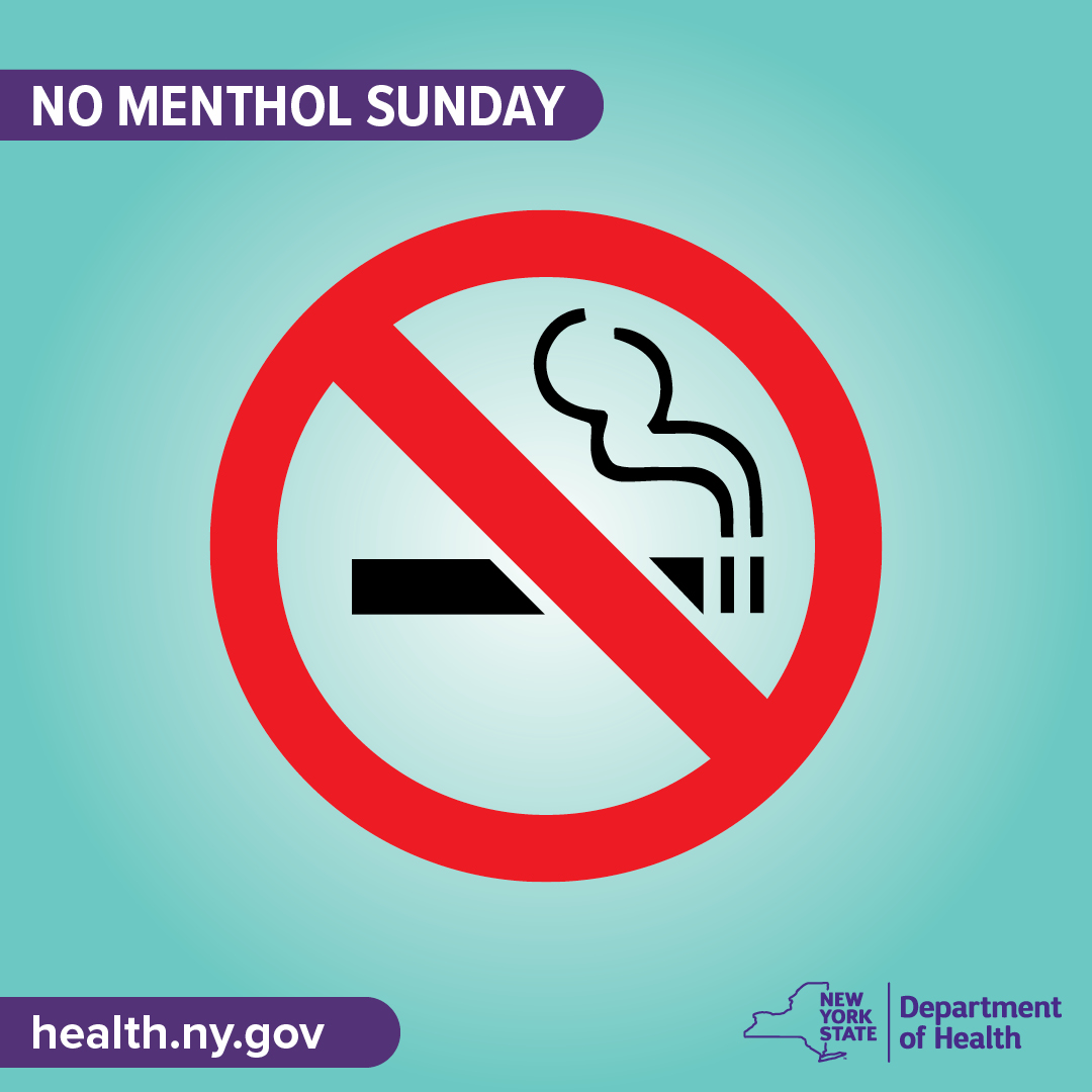 𝗜𝗖𝗬𝗠𝗜: No Menthol Sunday is a time to address the extremely harmful impact of commercial tobacco on Black communities and the aggressive, predatory methods used to target these communities with menthol products. Learn more: health.ny.gov/press/releases…
