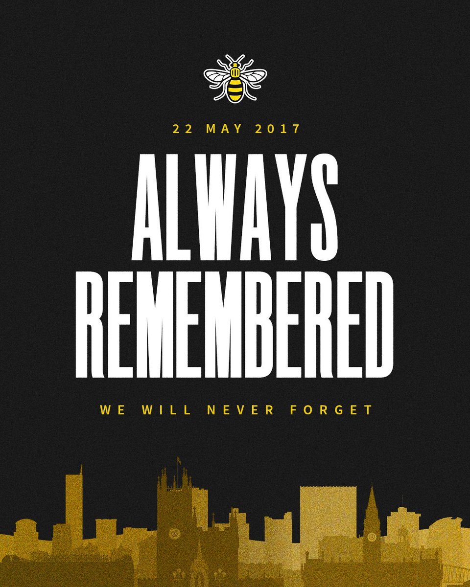 Today we remember the 22 lives lost and the thousands more who were affected by the Manchester Arena attack 7 years ago 💛🐝