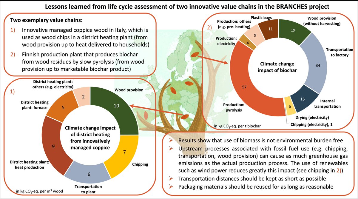 Life cycle assesment and  BRANCHES
Lessons learned from two innovative value chains in the project
#LCA #BRANCHESPROJECT #climatechange #biochar #distictheating #coppice #wood #practiceabstract

branchesproject.eu