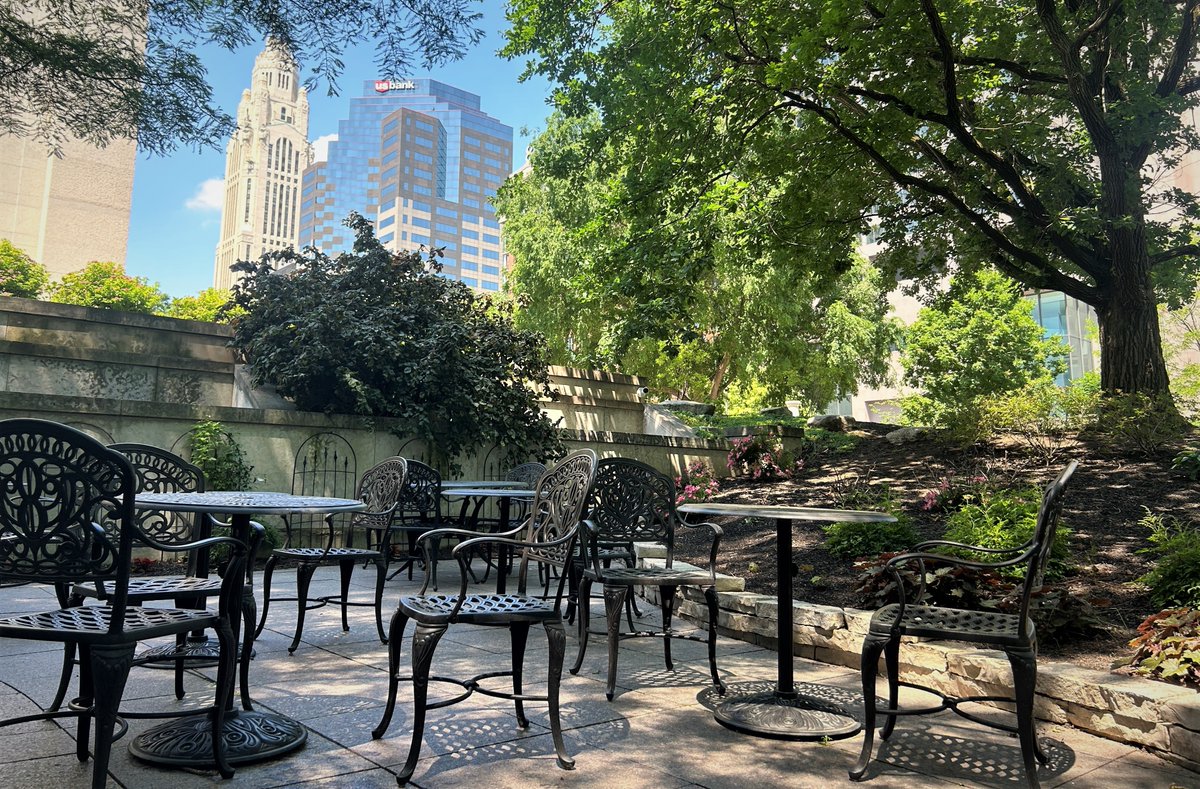 Need a place for lunch break? The Statehouse has beautiful, shaded seating to admire downtown Columbus!