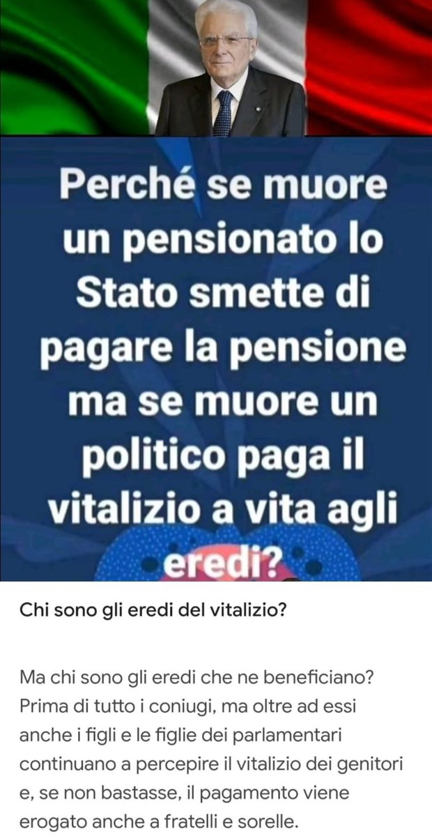 E che vitalizio ‼️‼️‼️