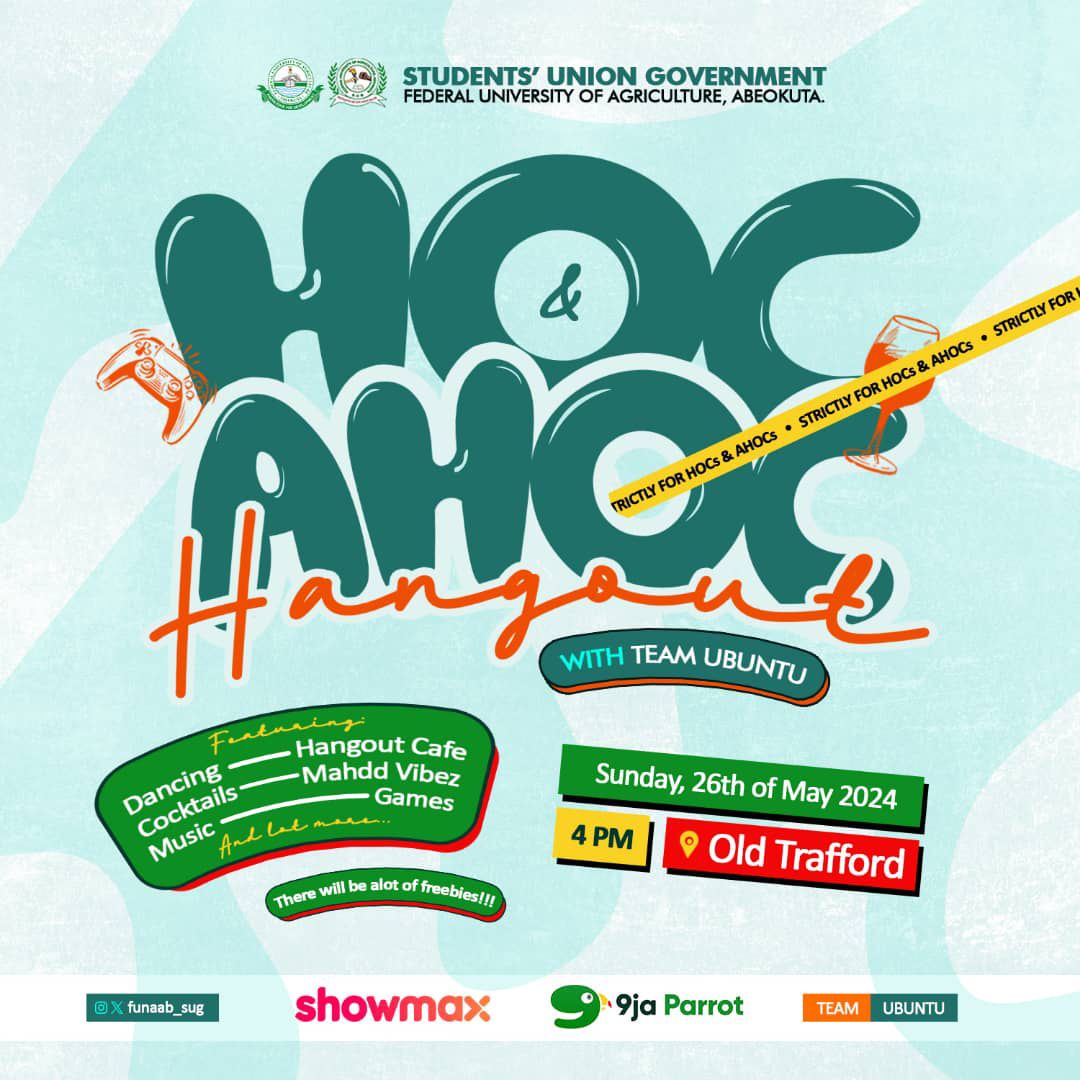 Heads up, class leaders! Join us for the HOC and AHOC Hangout on the 26th of May,2024 by 4pm. Come join the fun and get the inside scoop alongside madddd social vibes. Don't miss out on the fun as well as massive freebies #ClassLeaders #HangoutTime #Ubuntu✊🏿