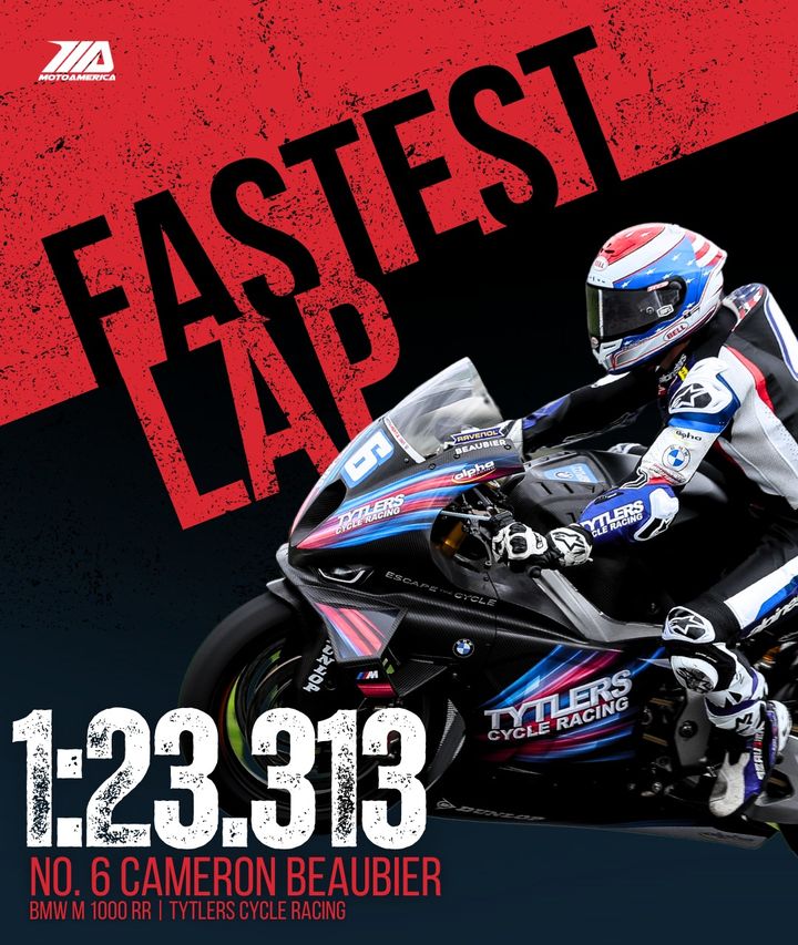Out of all 3 Superbike races this past weekend at Barber, @cameronbeaubier had the fastest lap. @CamPetersen72 was a close second with a 1:23.373 lap!

#superbike @tytlerscycle  | @BarberMotorPark