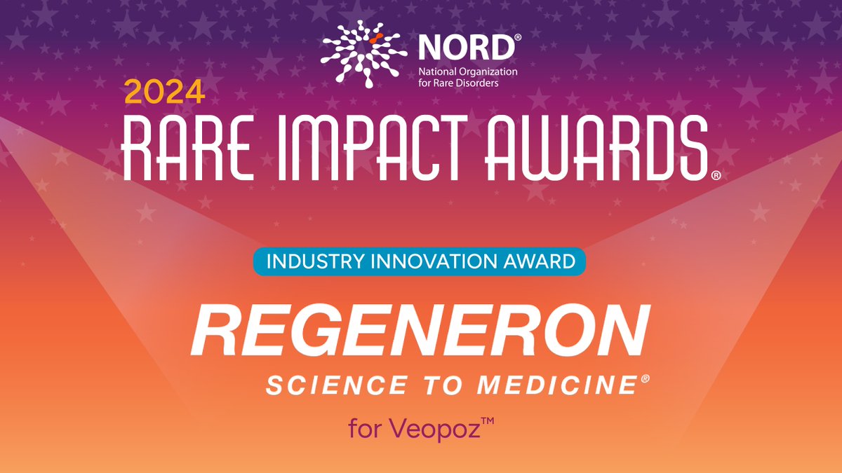 One of our #RareImpactAwards Industry Innovators is @Regeneron, developers of the first and only FDA-approved treatment indicated specifically for #CHAPLEdisease, a rare hereditary immune disease. Meet all the 2024 Honorees: rareimpact.org #chaple