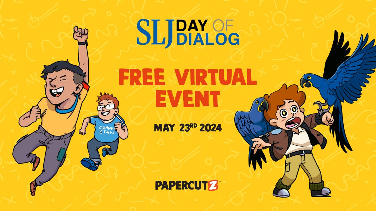 We’re happy to report we’ll be joining @sljournal's Day of Dialog on 5/23! Stop by our virtual booth to check out all of our exciting middle grade graphic novels on the horizon, as well as panels with Sarah Davidson & @MatthewErman ! More info here: bit.ly/3KwgOLX