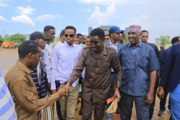 #Somalia’s Minister of Internal Security,
, arrives in Abudwak district in Galmudug State as part of his tour of the region.