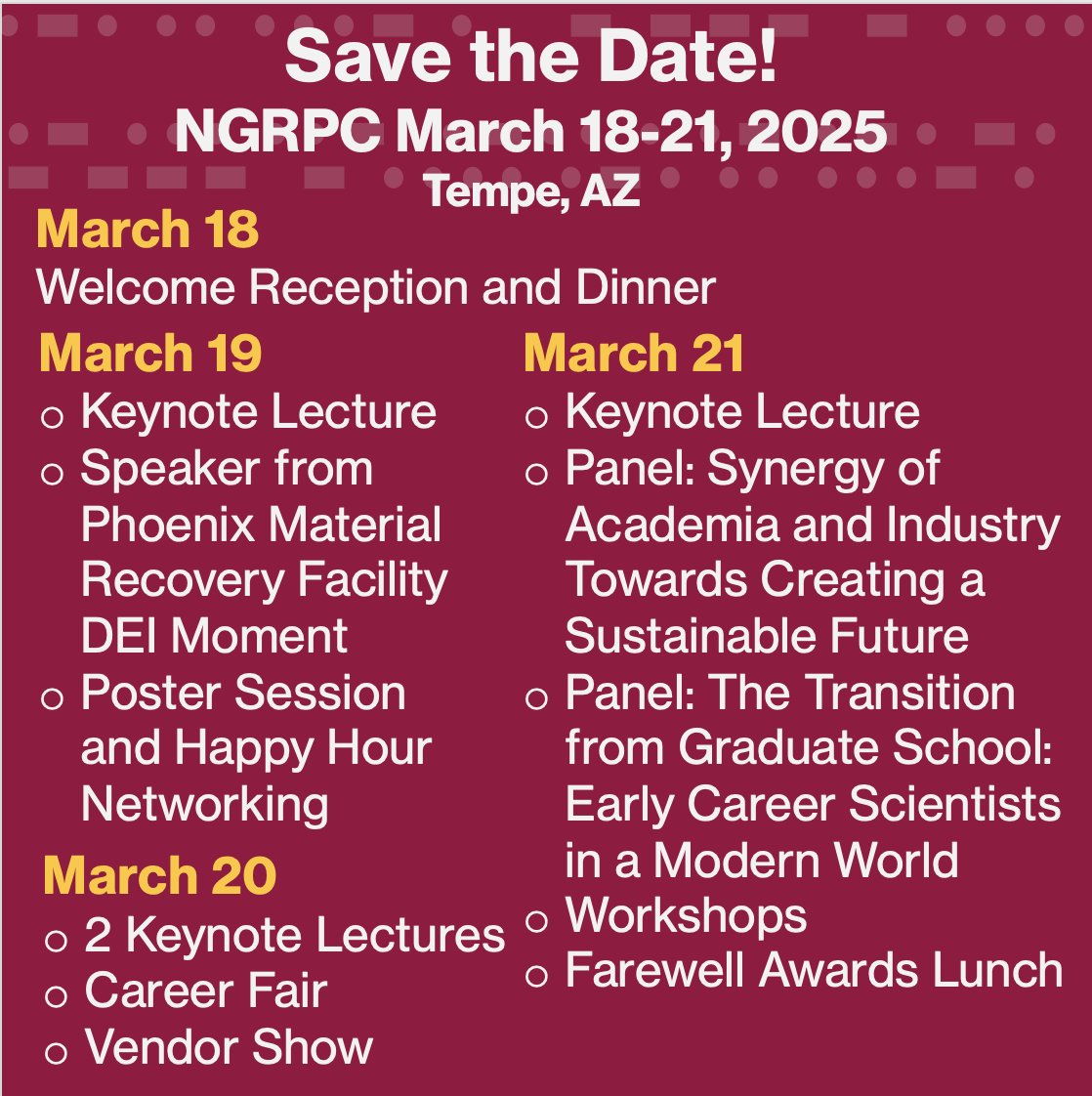 NGRPC Conference March 18-21, 2025 in Tempe, AZ!