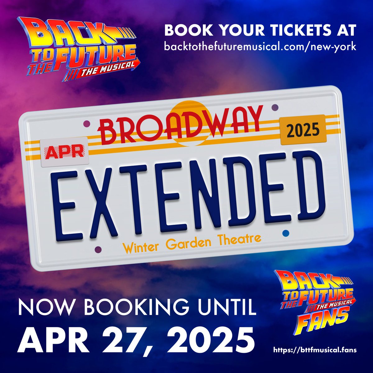 Unfortunately, you never know when or where it’s ever gonna strike! ⚡️

In case you missed it, @BTTFBway at the Winter Garden Theatre on #Broadway is now booking until April 27, 2025 💙

Get your tickets before you’re OUTATIME!

🎟 backtothefuturemusical.com/new-york

#bttfbway #bttfbroadway