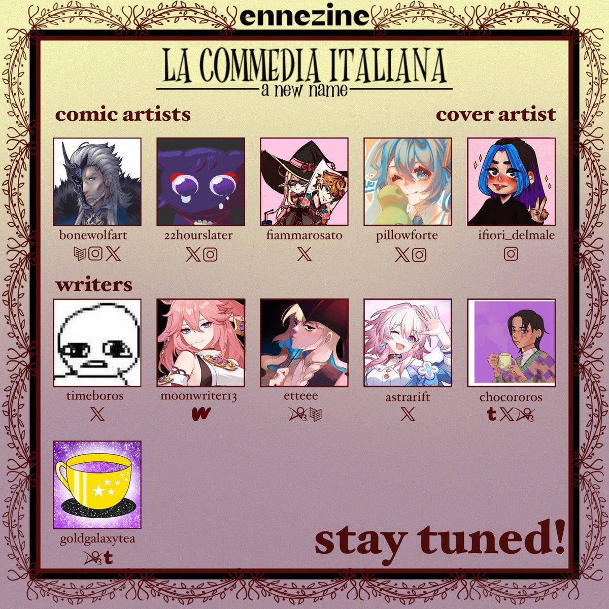 💚Contributor Lineup!💚
The newest Fatui recruits are hard at work learning the ropes in order to please Her Majesty, The Tsaritsa. 
How about a roll call to introduce the newbies?