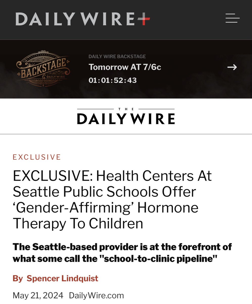 HOLY SMOKES. Seattle Public Schools will now offer hormone therapy to children in their schools. I was reliably informed that this isn’t happening…
