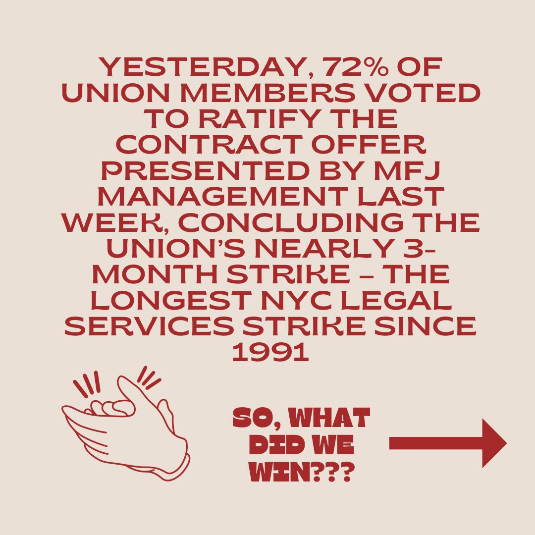 MFJUnion's tweet image. 🚨🚨BREAKING NEWS: WE WON!!🚨🚨

Yesterday, May 20, 2024, 72% of participating shop members voted to ratify management’s most recent contract offer and end the strike!

🧵More info about some of our victories in the thread below
