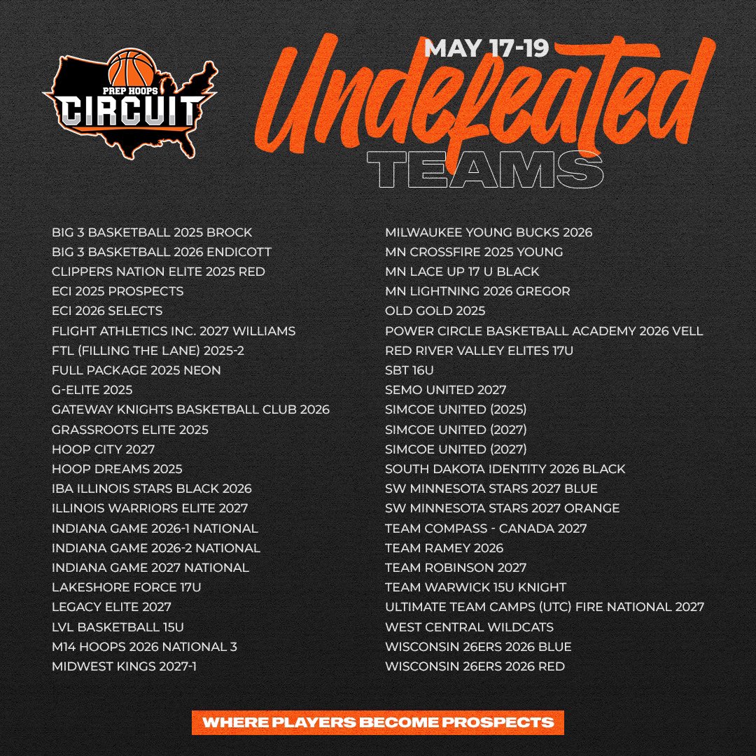 🚨 Undefeated teams after last weekends Prep Hoops Circuit events!