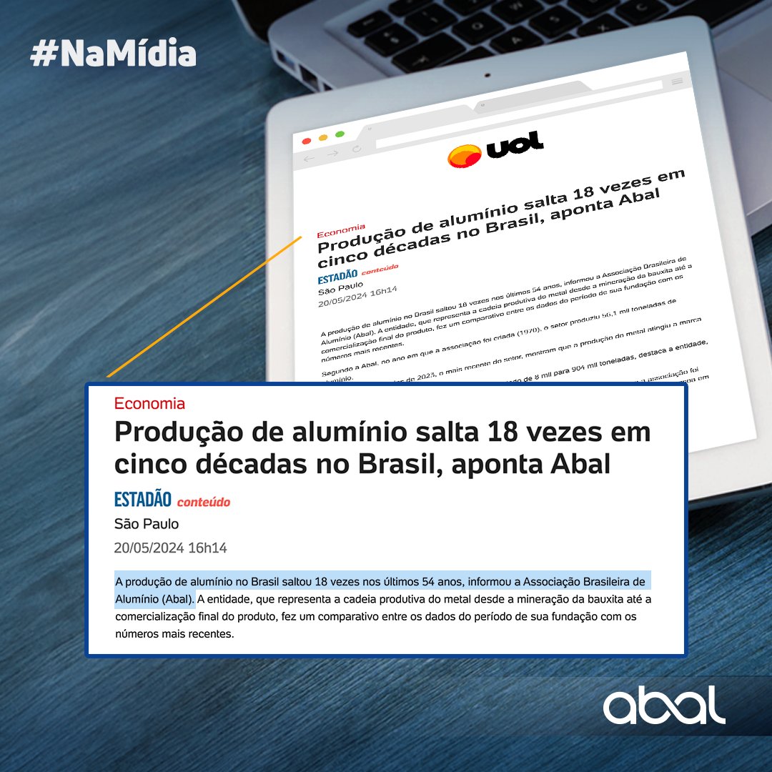 AluminioABAL's tweet photo. Um levantamento da ABAL apurou que a produção de alumínio primário no país saltou de 56,1 mil toneladas em 1970 para 1 milhão de toneladas em 2023. O tema foi destaque na imprensa brasileira: https://t.co/OhjQ1zWQ1A
#ABAL #indústriadoalumínio #Alumínio #namídia https://t.co/FgpKIDXGlq
