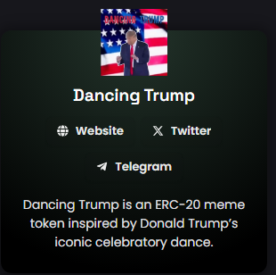 DancingTrumpETH's tweet photo. Dexcreener ready to dance with us $DTRUMP https://t.co/p7csvC6EIT